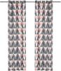 VidaXL Gordijnen met metalen ringen 2 st 140x175 cm katoen grijs roze online kopen