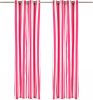VidaXL Gordijnen met metalen ringen 2 st 140x175 cm stof roze streep online kopen