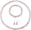 KLiNGEL 3 delige sieradenset met rozenkwarts Zilverkleur online kopen
