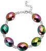 KLiNGEL Armband met regenboogagaat van regenboogagaat en bergkristal, van echt zilver Zilverkleur online kopen