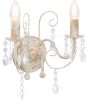 VidaXL Wandlamp met kralen in antieke stijl 2xE14 wit online kopen