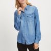 Vila Jeansblouse VIBISTA in lichte used wassing online kopen