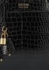 Guess Zwarte Handtas Katey Croc Luxury Satchel online kopen
