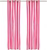 VidaXL Gordijnen met metalen ringen 2 st 140x175 cm stof roze streep online kopen