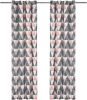 VidaXL Gordijnen met metalen ringen 2 st 140x225 cm katoen grijs roze online kopen