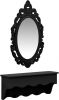 VidaXL Wandset met spiegel en haken zwart online kopen